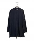 COMOLIコモリ）の古着「バンドカラーシャツ」｜ネイビー