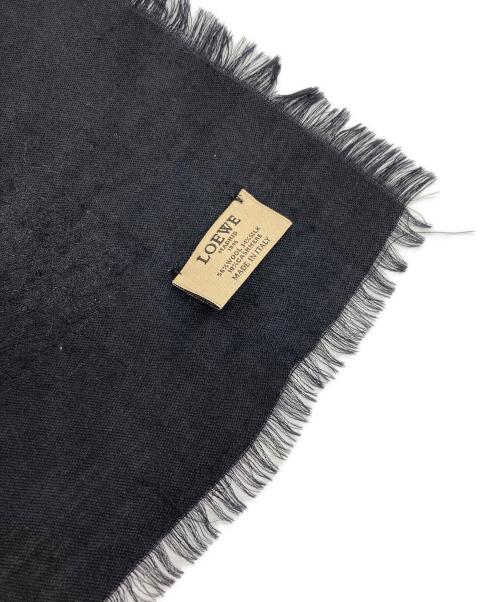 LOEWE（ロエベ）LOEWE (ロエベ) シルクカシミヤ混 アナグラム ストール ブラックの古着・服飾アイテム