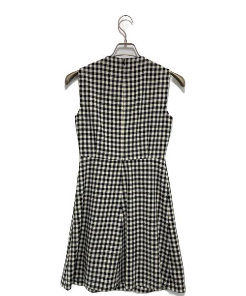 RED VALENTINO（レッドヴァレンティノ）RED VALENTINO (レッドヴァレンティノ) ギンガムチェックノースリーブワンピース ブラック サイズ:40の古着・服飾アイテム