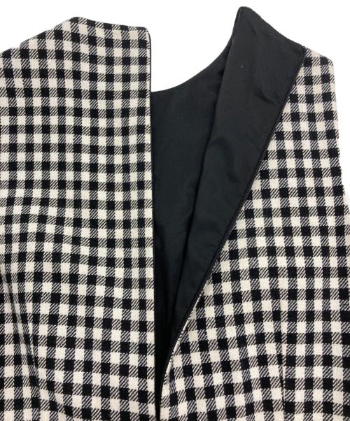 RED VALENTINO（レッドヴァレンティノ）RED VALENTINO (レッドヴァレンティノ) ギンガムチェックノースリーブワンピース ブラック サイズ:40の古着・服飾アイテム