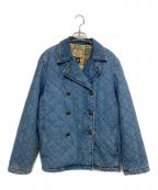 LAUREN JEANS CO.ローレン ジーンズ カンパニー）の古着「キルティング中綿デニムダブルジャケット」｜インディゴ