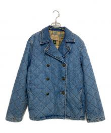 LAUREN JEANS CO.（ローレン ジーンズ カンパニー）の古着「キルティング中綿デニムダブルジャケット」｜インディゴ