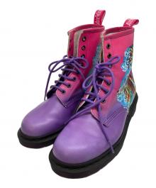 Dr.Martens×JOYDIVISION NEWORDER（ドクターマーチン×ジョイ・ディヴィジョン ニューオーダー）の古着「8ホールブーツ」｜パープル×ピンク