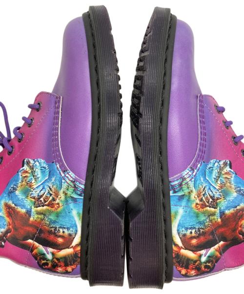 Dr.Martens（ドクターマーチン）Dr.Martens (ドクターマーチン) JOYDIVISION NEWORDER (ジョイ・ディヴィジョン ニューオーダー) 8ホールブーツ パープル×ピンク サイズ:EU 38/UK 5/US L 7の古着・服飾アイテム