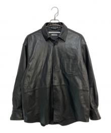JOURNAL STANDARD TRISECT2（ジャーナルスタンダートトライセクトツー）の古着「ラムレザー ファットシャツ」｜ブラック