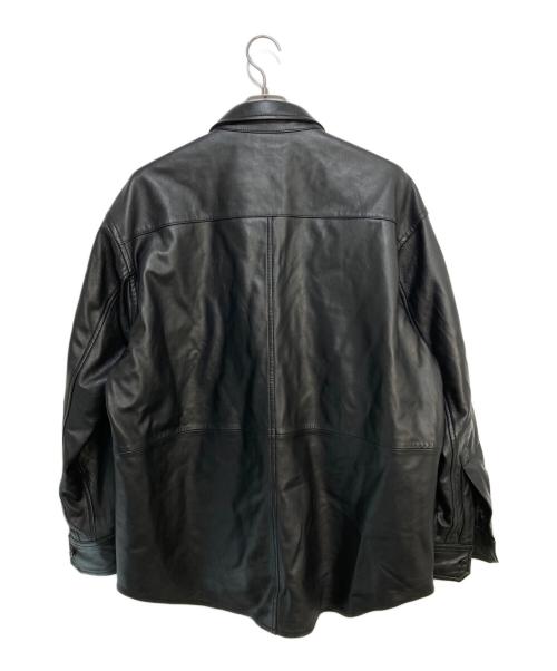 JOURNAL STANDARD TRISECT2（ジャーナルスタンダートトライセクトツー）JOURNAL STANDARD TRISECT2 (ジャーナルスタンダートトライセクトツー) ラムレザー ファットシャツ ブラック サイズ:Mの古着・服飾アイテム