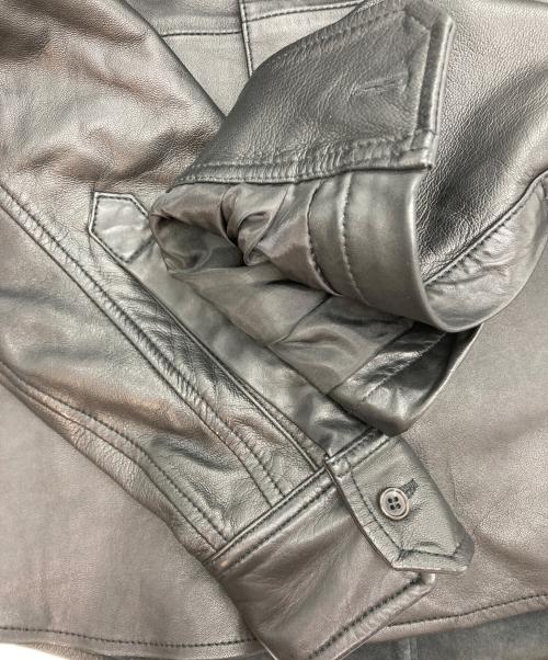 JOURNAL STANDARD TRISECT2（ジャーナルスタンダートトライセクトツー）JOURNAL STANDARD TRISECT2 (ジャーナルスタンダートトライセクトツー) ラムレザー ファットシャツ ブラック サイズ:Mの古着・服飾アイテム