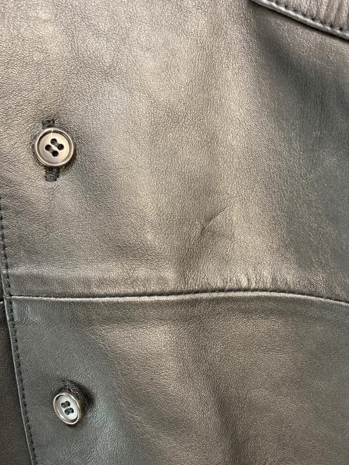 JOURNAL STANDARD TRISECT2（ジャーナルスタンダートトライセクトツー）JOURNAL STANDARD TRISECT2 (ジャーナルスタンダートトライセクトツー) ラムレザー ファットシャツ ブラック サイズ:Mの古着・服飾アイテム