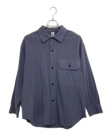 MHL（エムエイチエル）の古着「GARMENT DYE PLATED ORGANIC COTTON SHIRT」｜ネイビー