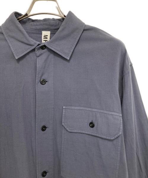 MHL（エムエイチエル）MHL (エムエイチエル) GARMENT DYE PLATED ORGANIC COTTON SHIRT ネイビー サイズ:Sの古着・服飾アイテム