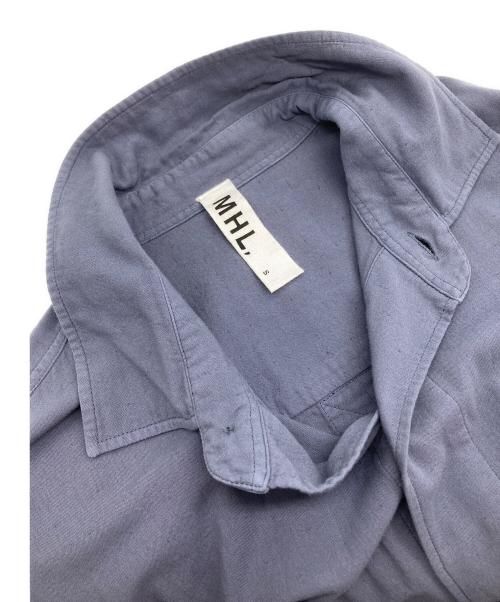 MHL（エムエイチエル）MHL (エムエイチエル) GARMENT DYE PLATED ORGANIC COTTON SHIRT ネイビー サイズ:Sの古着・服飾アイテム