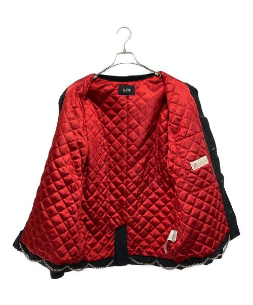A.P.C.（アーペーセー）A.P.C. (アーペーセー) CarHartt (カーハート) GABRIELLE COAT ブラック×レッド サイズ:Ｍの古着・服飾アイテム