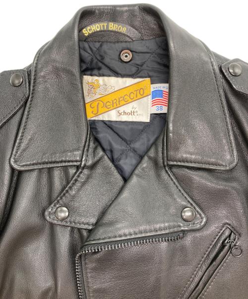 Schott（ショット）Schott (ショット) AMERICAN RAG CIE (アメリカンラグシー) 別注 ライダースジャケット ブラック サイズ:38の古着・服飾アイテム