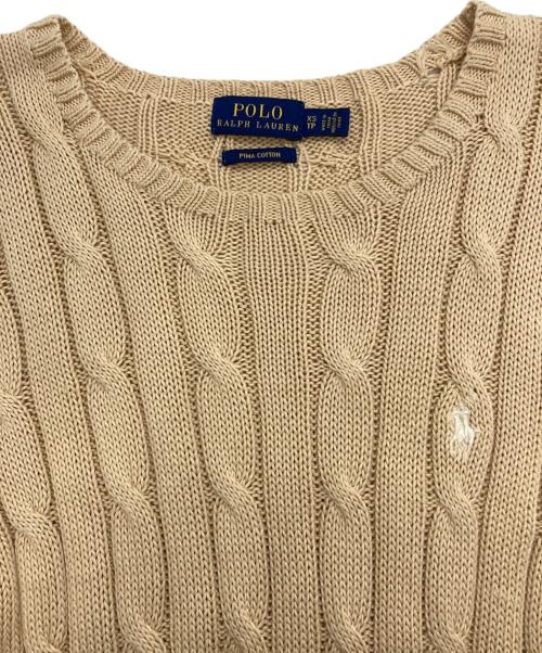 POLO RALPH LAUREN（ポロ・ラルフローレン）POLO RALPH LAUREN (ポロ・ラルフローレン) ケーブルニット ベージュ サイズ:XSの古着・服飾アイテム