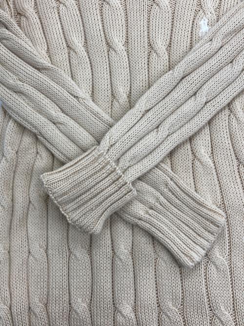 POLO RALPH LAUREN（ポロ・ラルフローレン）POLO RALPH LAUREN (ポロ・ラルフローレン) ケーブルニット ベージュ サイズ:XSの古着・服飾アイテム