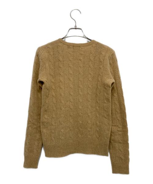 POLO RALPH LAUREN（ポロ・ラルフローレン）POLO RALPH LAUREN (ポロ・ラルフローレン) ポニー刺繍 カシミヤ混ケーブルVネックニット ベージュ サイズ:155/80Aの古着・服飾アイテム