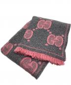 GUCCIグッチ）の古着「GG ウールラメジャカードスカーフ」｜ピンク×グレー