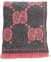 GUCCI (グッチ) GG ウールラメジャカードスカーフ ピンク×グレー：30000円