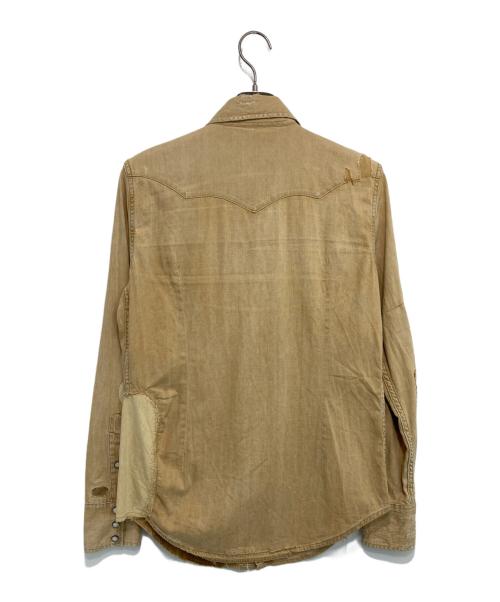 RALPH LAUREN（ラルフローレン）RALPH LAUREN (ラルフローレン) ダメージ加工シャツ ベージュ サイズ:4の古着・服飾アイテム