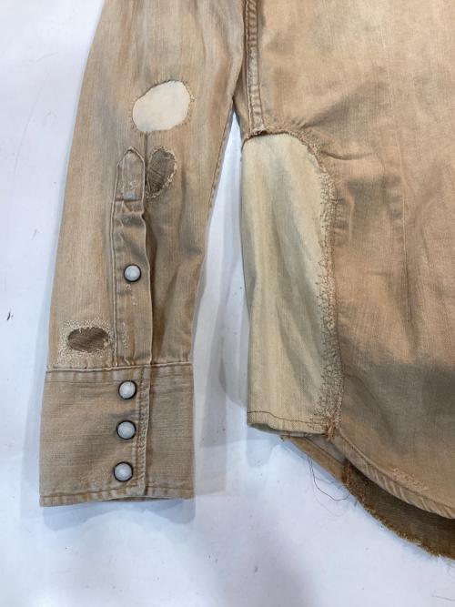 RALPH LAUREN（ラルフローレン）RALPH LAUREN (ラルフローレン) ダメージ加工シャツ ベージュ サイズ:4の古着・服飾アイテム