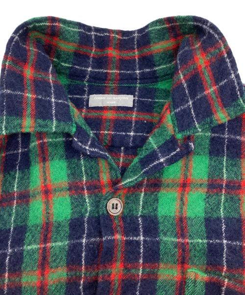 COMME des GARCONS HOMME（コムデギャルソン オム）COMME des GARCONS HOMME (コムデギャルソン オム) 00’ｓ チェックウールシャツ グリーン×ネイビー サイズ:-の古着・服飾アイテム