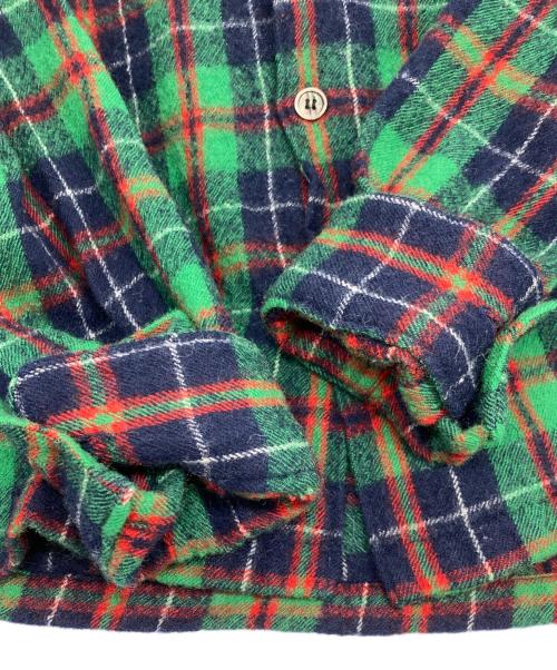 COMME des GARCONS HOMME（コムデギャルソン オム）COMME des GARCONS HOMME (コムデギャルソン オム) 00’ｓ チェックウールシャツ グリーン×ネイビー サイズ:-の古着・服飾アイテム