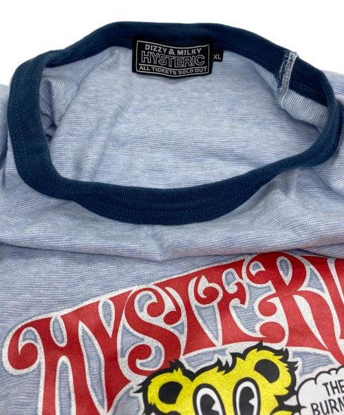 Hysteric Glamour（ヒステリックグラマー）Hysteric Glamour (ヒステリックグラマー) FIRE BEAR GLITTER Tシャツ ファイヤーベアーグリッターTシャツ ブルー サイズ:XLの古着・服飾アイテム