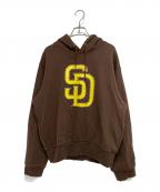 ATOMOS PINKアトモス ピンク）の古着「MLB Studs Logo Sweat Hoodie」｜ブラウン