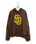 ATOMOS PINK（アトモス ピンク）の古着「MLB Studs Logo Sweat Hoodie」｜ブラウン