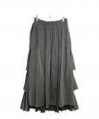 CLANEクラネ）の古着「プリーツスカート 17109-6141 ティアードスカート」｜グレー