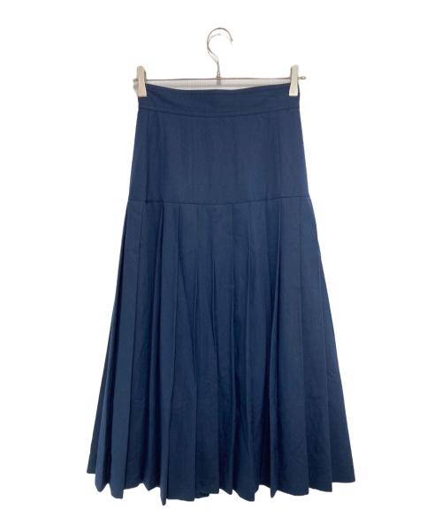 CLANE（クラネ）CLANE (クラネ) ASSYMETRY FRILL PLEAT WRAP SKIRT ネイビー サイズ:1の古着・服飾アイテム