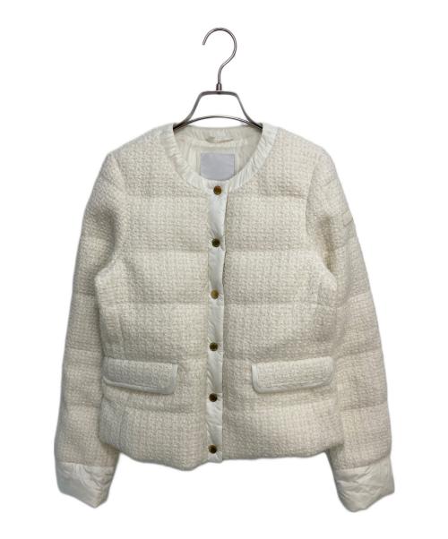 TATRAS（タトラス）TATRAS (タトラス) ノーカラーツイードダウンジャケット ホワイト サイズ:2の古着・服飾アイテム