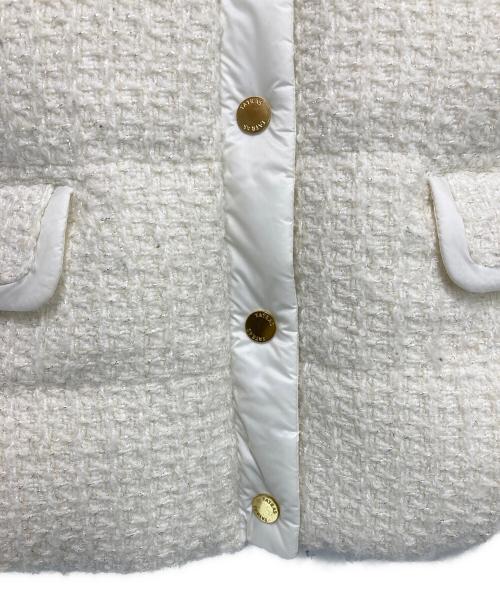 TATRAS（タトラス）TATRAS (タトラス) ノーカラーツイードダウンジャケット ホワイト サイズ:2の古着・服飾アイテム