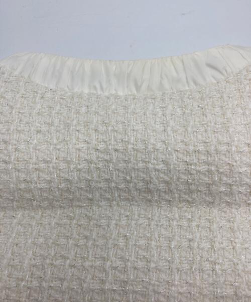 TATRAS（タトラス）TATRAS (タトラス) ノーカラーツイードダウンジャケット ホワイト サイズ:2の古着・服飾アイテム