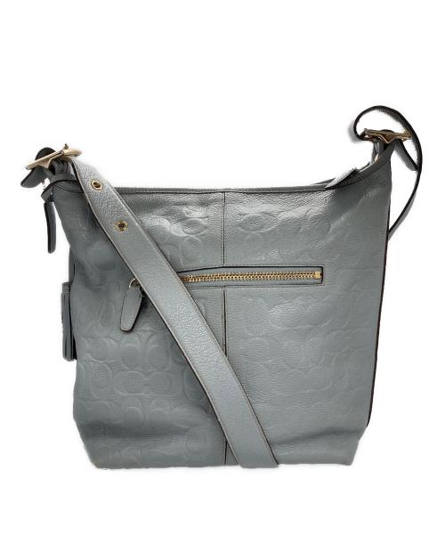 COACH（コーチ）COACH (コーチ) シグネチャーショルダーバッグ ライトグレーの古着・服飾アイテム