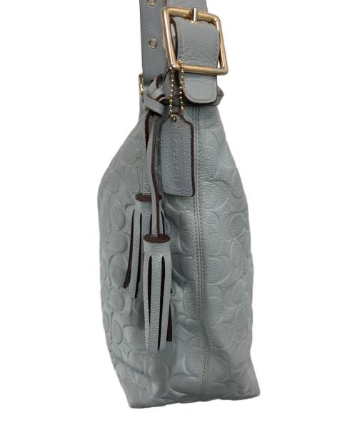 COACH（コーチ）COACH (コーチ) シグネチャーショルダーバッグ ライトグレーの古着・服飾アイテム