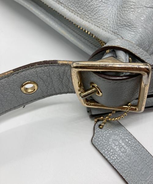 COACH（コーチ）COACH (コーチ) シグネチャーショルダーバッグ ライトグレーの古着・服飾アイテム