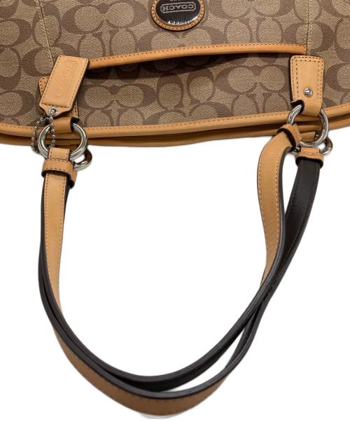 COACH（コーチ）COACH (コーチ) シグネチャー2WAYバッグ ブラウン×ベージュの古着・服飾アイテム