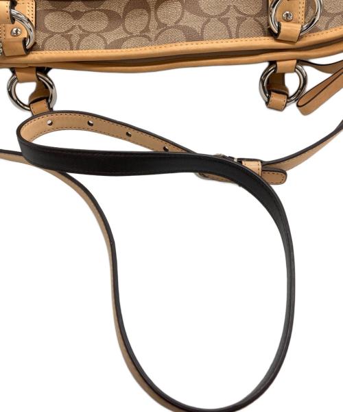 COACH（コーチ）COACH (コーチ) シグネチャー2WAYバッグ ブラウン×ベージュの古着・服飾アイテム