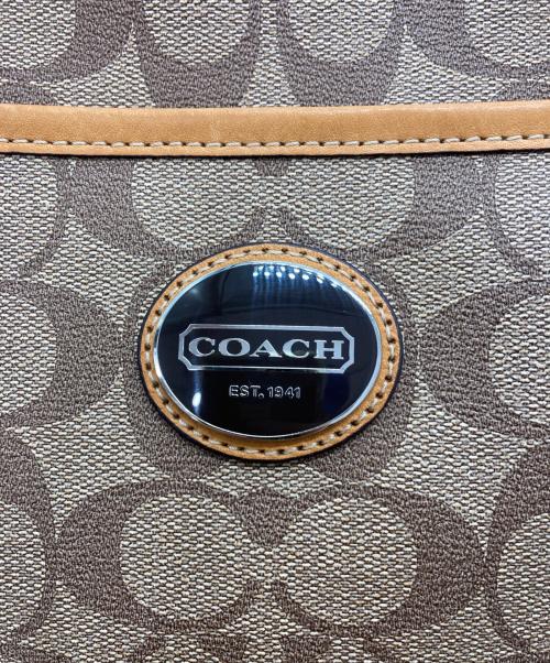 COACH（コーチ）COACH (コーチ) シグネチャー2WAYバッグ ブラウン×ベージュの古着・服飾アイテム