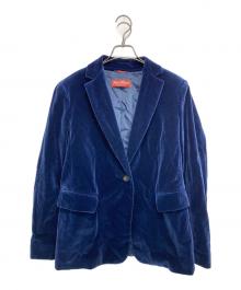 Max Mara Studio（マックスマーラ ストゥディオ）の古着「ベロア2Bジャケット」｜ネイビー