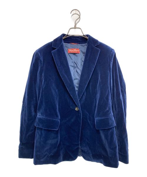 Max Mara Studio（マックスマーラ ストゥディオ）Max Mara Studio (マックスマーラ ストゥディオ) ベロア2Bジャケット ネイビー サイズ:44の古着・服飾アイテム