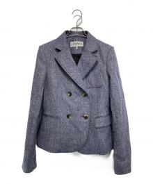 LOEWE（ロエベ）の古着「ヘリンボーン ダブルジャケット」｜ネイビー