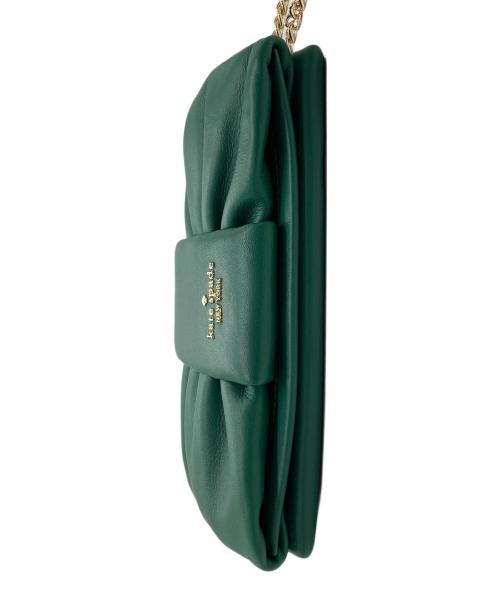 Kate Spade（ケイトスペード）Kate Spade (ケイトスペード) ミリー ボウ フラップ クロスボディ チェーンショルダーバッグ グリーンの古着・服飾アイテム