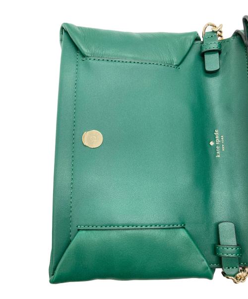 Kate Spade（ケイトスペード）Kate Spade (ケイトスペード) ミリー ボウ フラップ クロスボディ チェーンショルダーバッグ グリーンの古着・服飾アイテム
