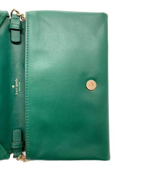 Kate Spade（ケイトスペード）Kate Spade (ケイトスペード) ミリー ボウ フラップ クロスボディ チェーンショルダーバッグ グリーンの古着・服飾アイテム