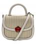 Kate Spade（ケイトスペード）の古着「パフィー ドッティ レディバグ ロック トップ ハンドル クロスボディ」｜ベージュ×アイボリー