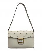 Kate Spadeケイトスペード）の古着「ケイティ パール エンベリッシュド テクスチャード レザー ミディアム ショルダー バッグ」｜アイボリー