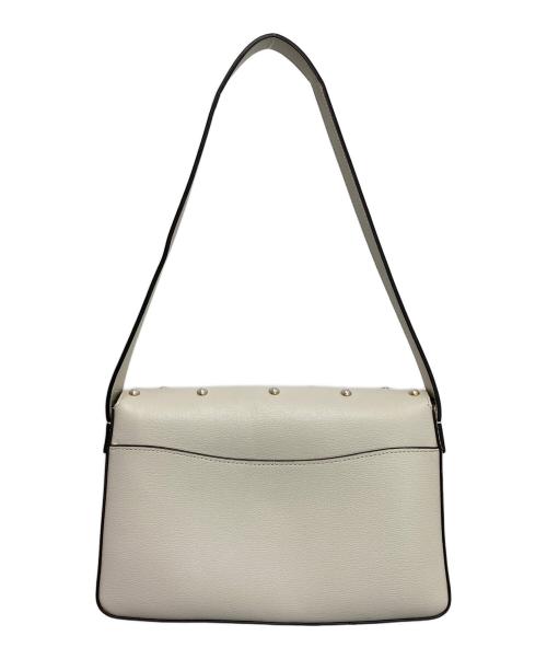 Kate Spade（ケイトスペード）Kate Spade (ケイトスペード) ケイティ パール エンベリッシュド テクスチャード レザー ミディアム ショルダー バッグ アイボリーの古着・服飾アイテム