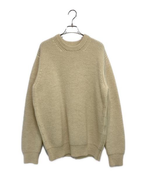YAECA（ヤエカ）YAECA (ヤエカ) 3G Wool Knit Crew Neck ベージュ サイズ:Lの古着・服飾アイテム